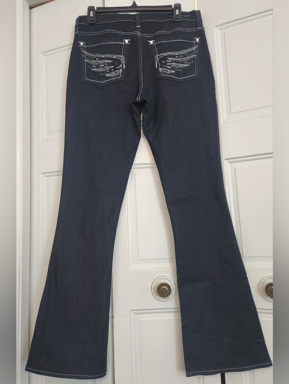 ROCK & REPUBLIC KASANDRA DARK DENIM MID-RISE JEANS, 12
